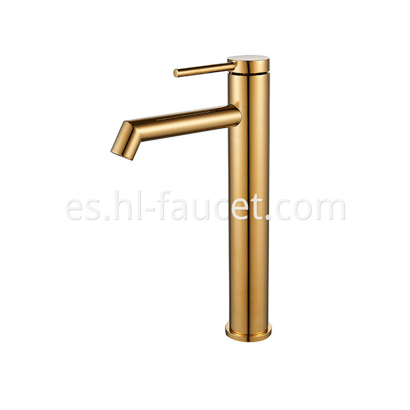 Gold Single Hole Basin Faucet Single Handle